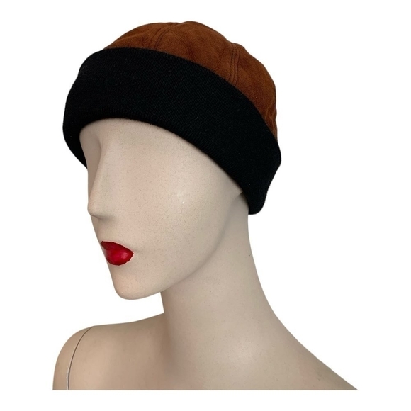 Women's Beanie Genuine Leather Fur Beanie Winter Brown Fur Hat - Picture 3 of 7